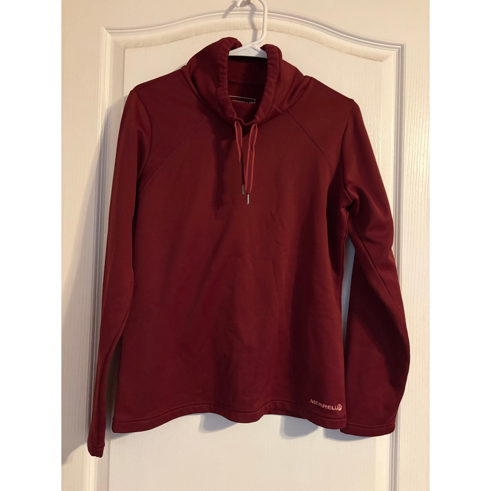 Merrell‎ Womens Cowl Neck Pullover Sweatshirt Burgundy Red Size M Basic Outdoor
